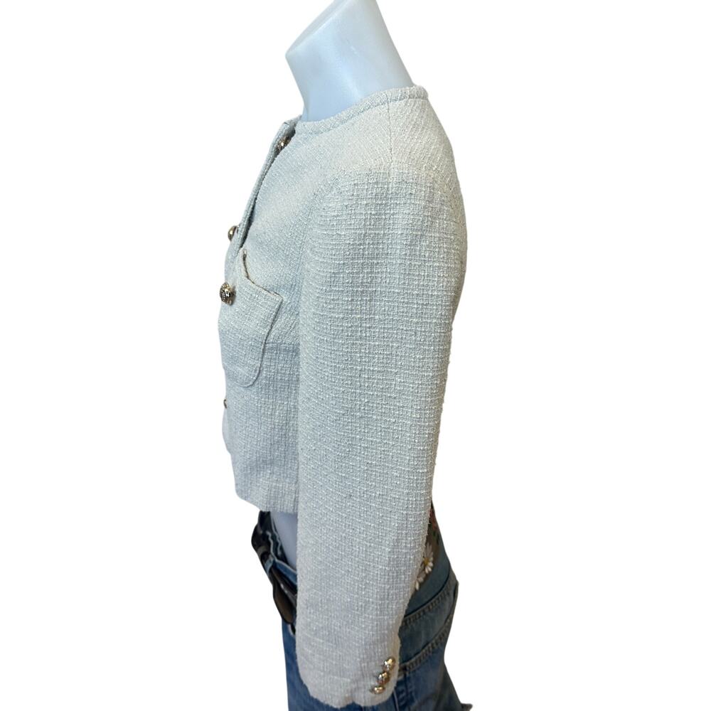 CeCe Butter Yellow Tweed Blazer SIZE 0 Lady Jacket Boucle Career Designer $149 - Picture 9 of 11